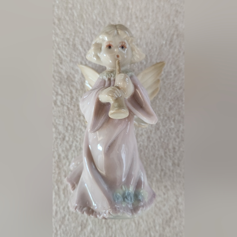 RUSS BERRIE CERAMIC ANGEL WITH HORN